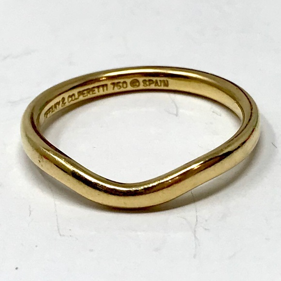 *SOLD* 18k Tiffany & Co Elsa Peretti Curved Band Ring - Picture 2 of 6
